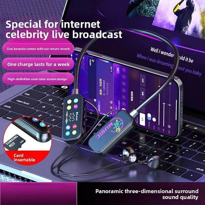 Mf Model YG17 Wireless Neckband Earphones With LED Display -