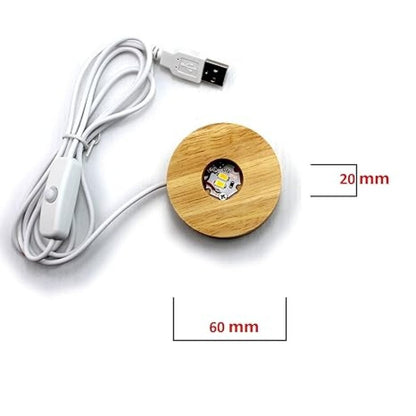 Glowing Crystal Ball Lamp with LED Wooden Base