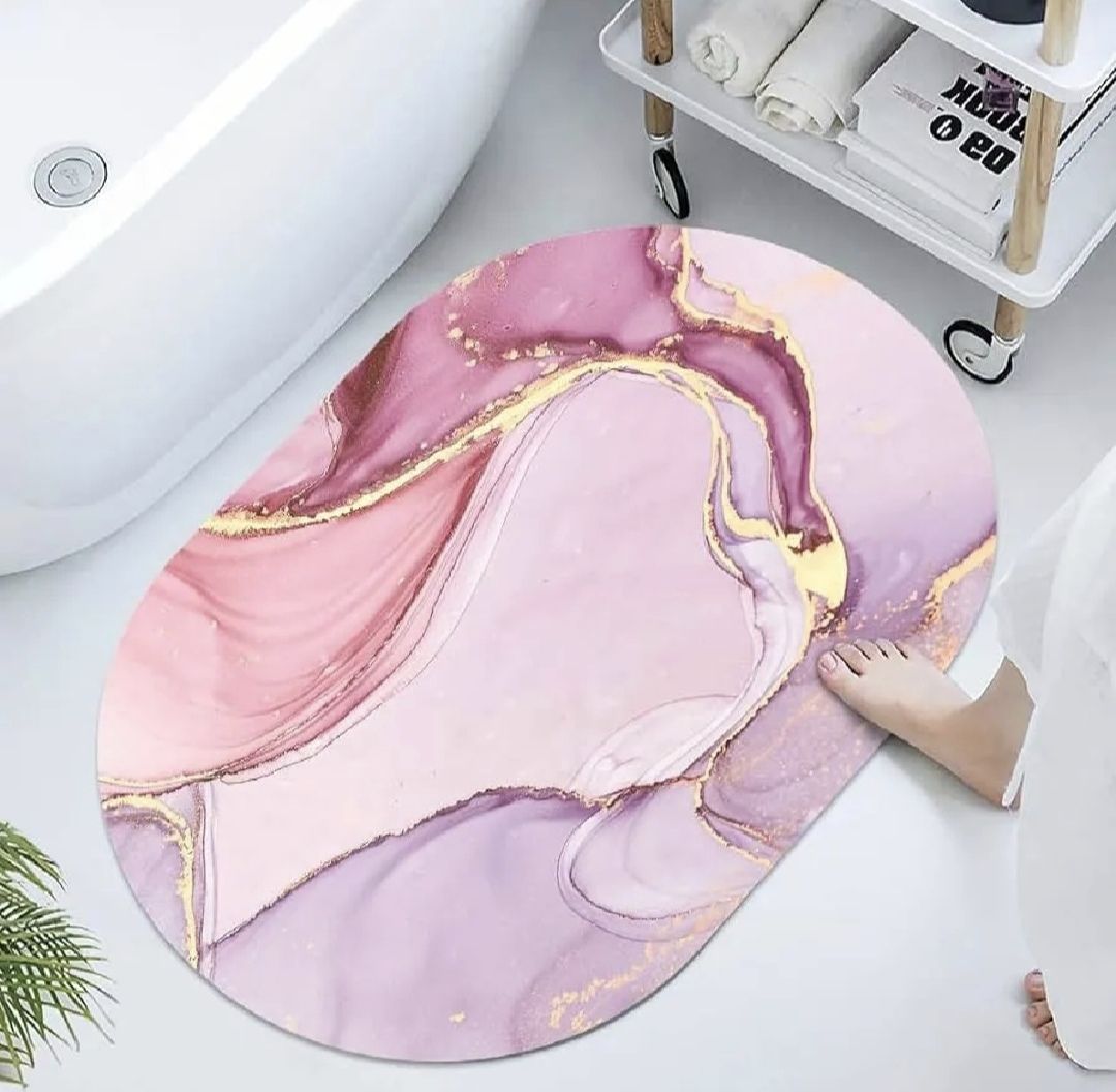 Modern Abstract Marble Design Bathroom Floor Mat