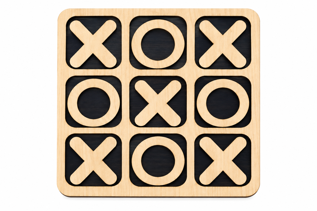 Wooden Tic Tac Toe Game - Educational Toy -