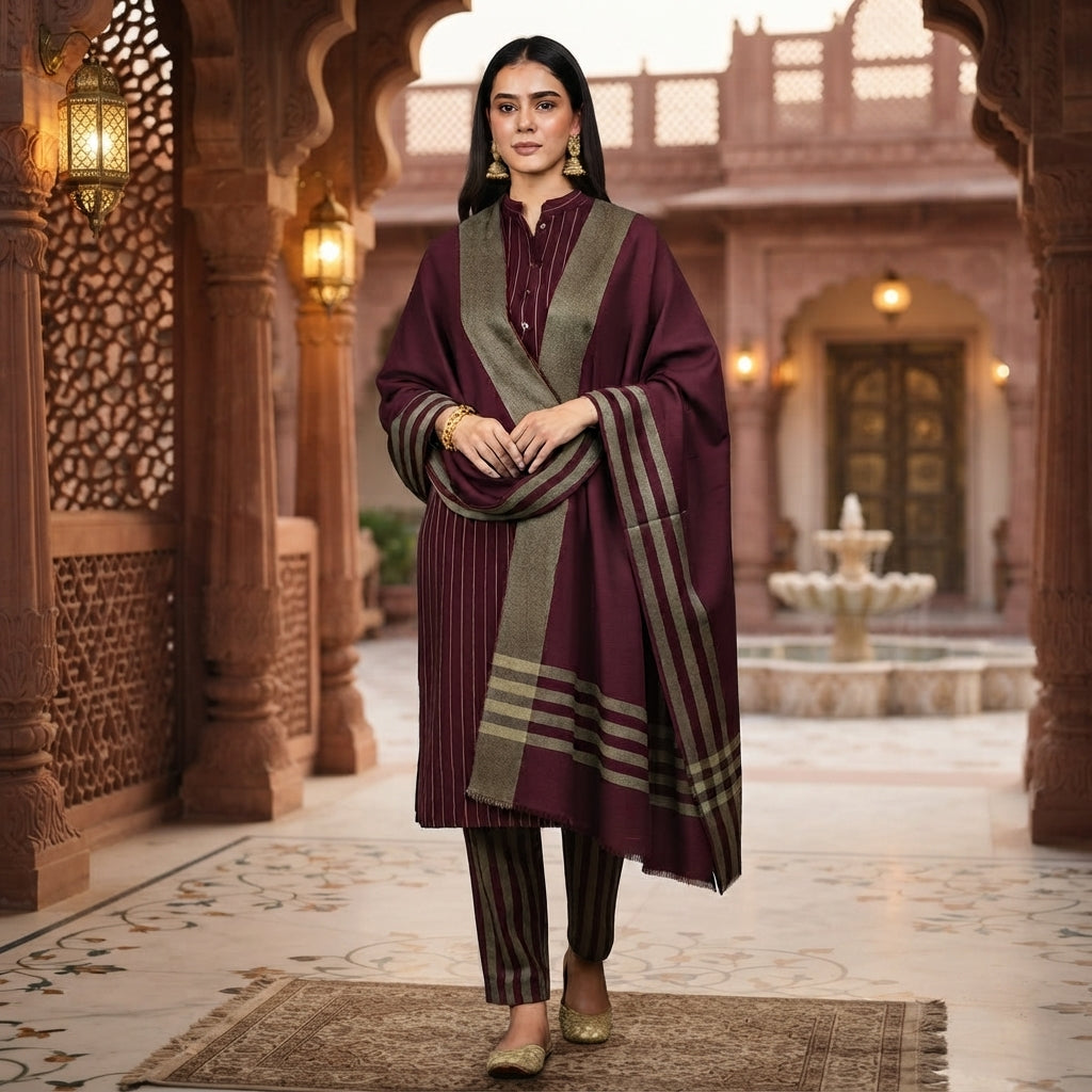 3-Piece Suit Unstitched Sussi Marina - Apparel Accessory Designed For Fashion