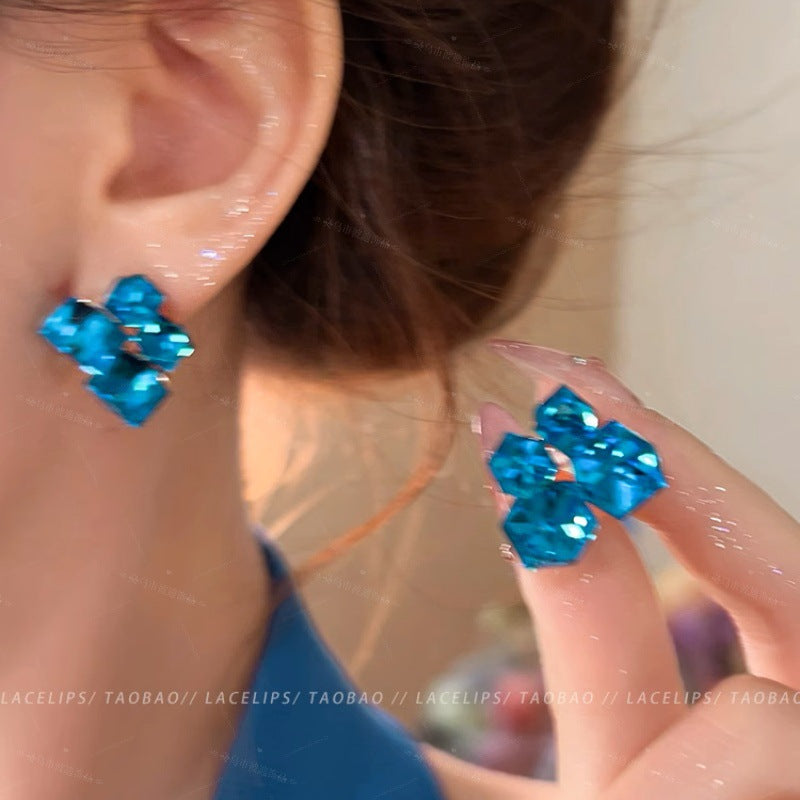Crystal Sparkling Korean Earrings  Premium