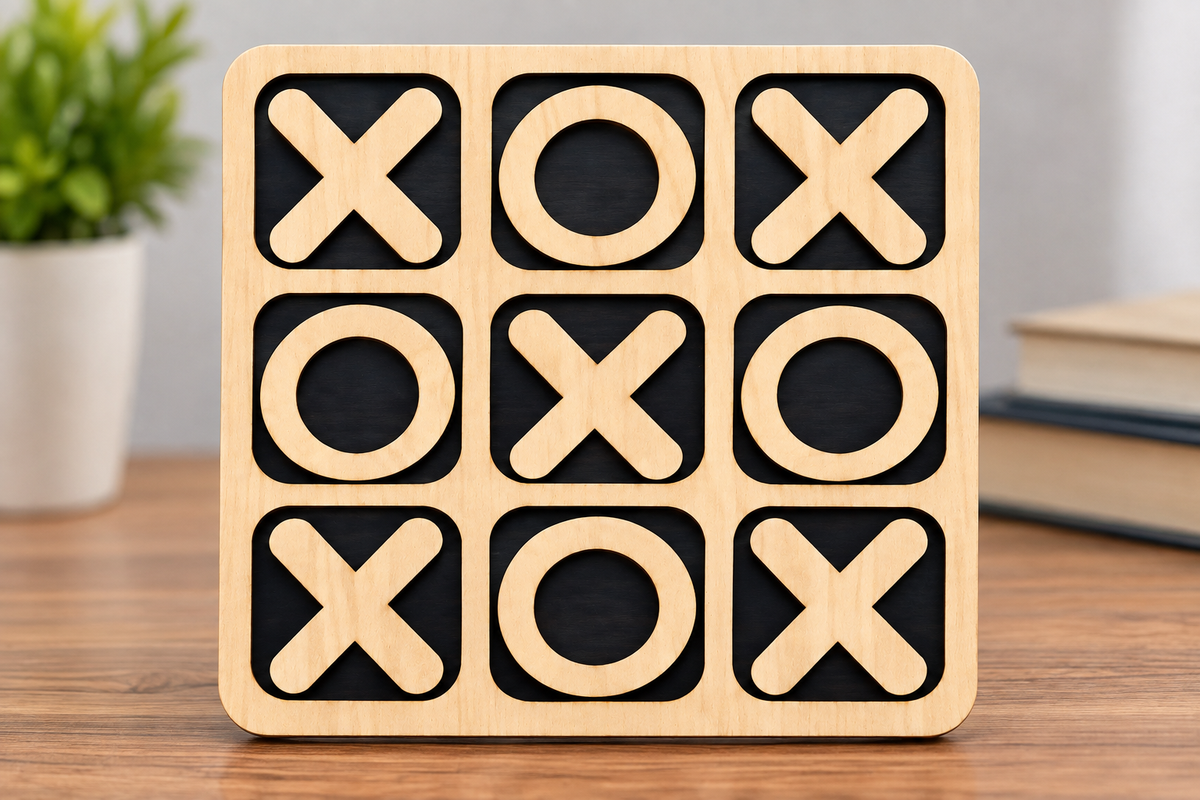 Wooden Tic Tac Toe Game - Educational Toy -