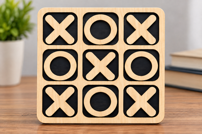 Wooden Tic Tac Toe Game - Educational Toy -
