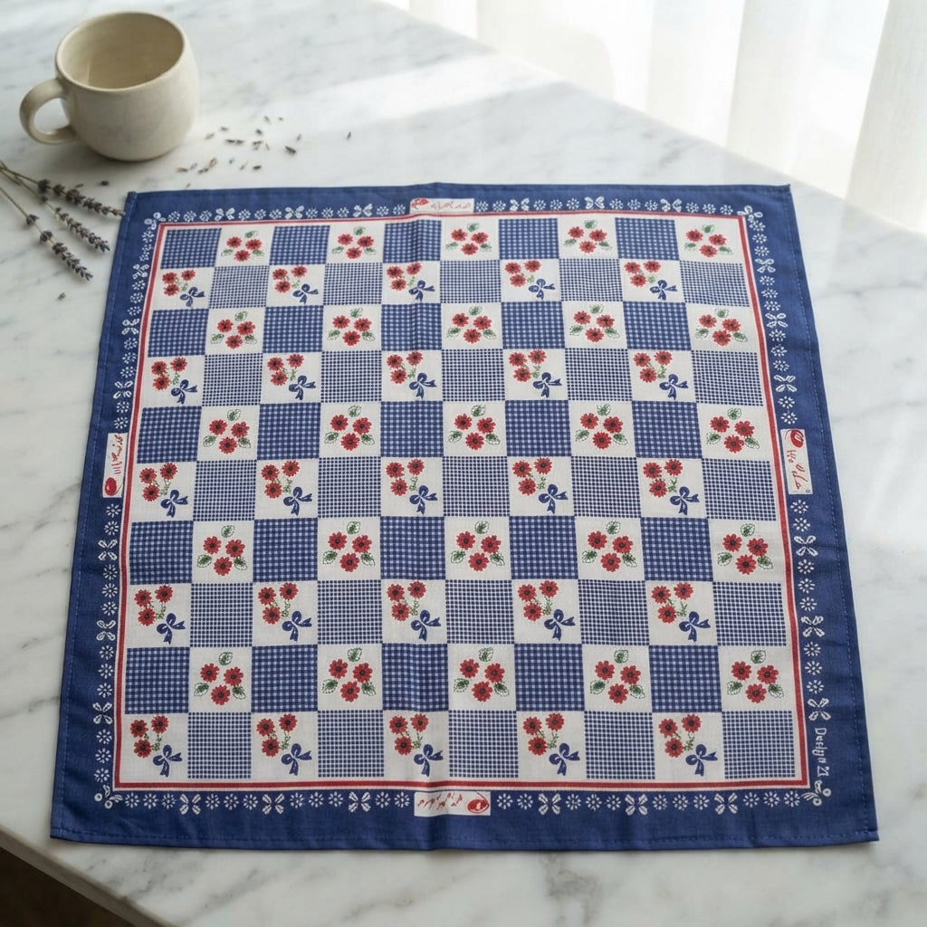 12 Pcs Classic Premium Pure Cotton Table-Printed Roti Romal