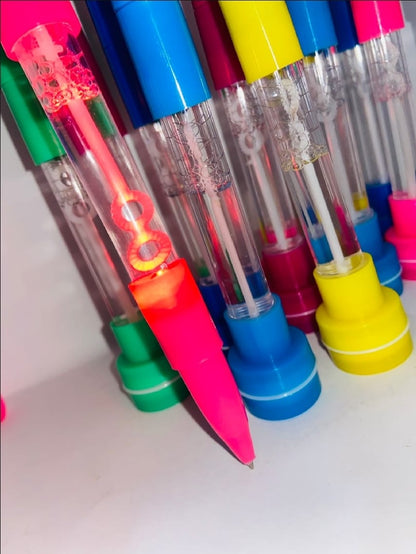 4-in-1 Pen with Stamp, Bubbles, Light, and Writing Function