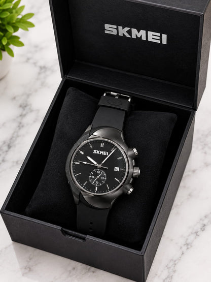 SKMEI Men’s Watch With Box– Stylish &amp; Durable Waterproof Wristwatch