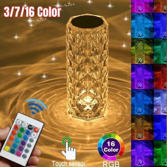 Rechargeable Rose Diamond Table Lamp with Wireless Remote