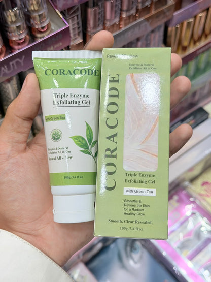 Coracode Triple Enzyme Exfoliating Gel with Green Tea - 100g