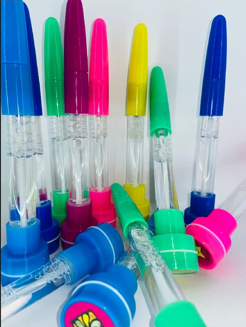 4-in-1 Pen with Stamp, Bubbles, Light, and Writing Function