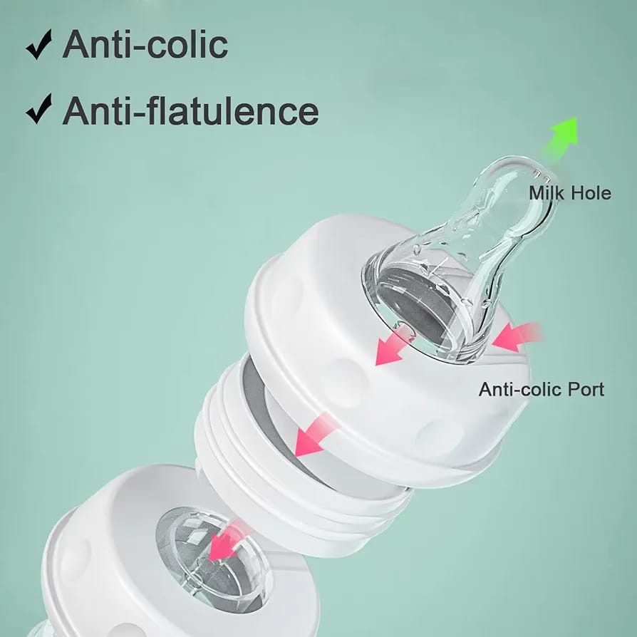 Hands-Free Baby Feeding Bottle with Pacifier &amp; Cleaning Brush