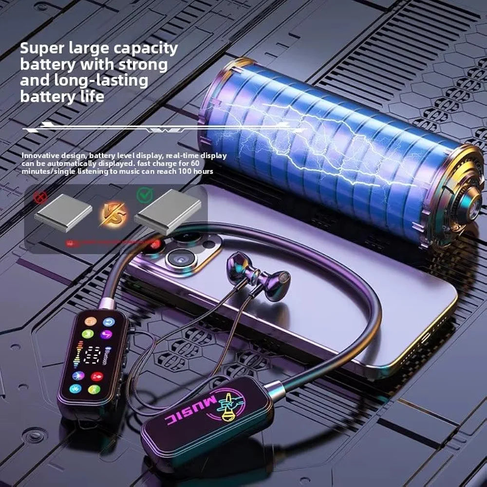 Mf Model YG17 Wireless Neckband Earphones With LED Display -