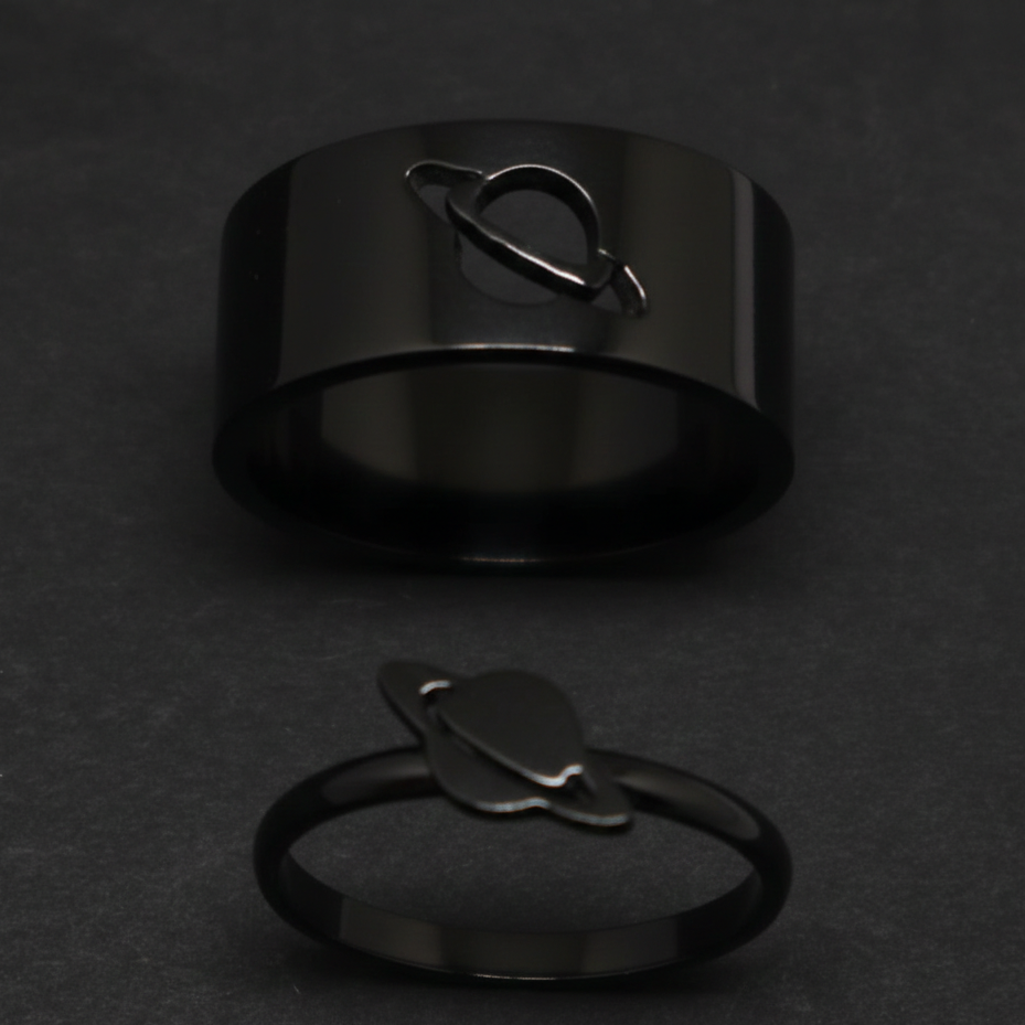 Planet Saturn Promise Couple Rings