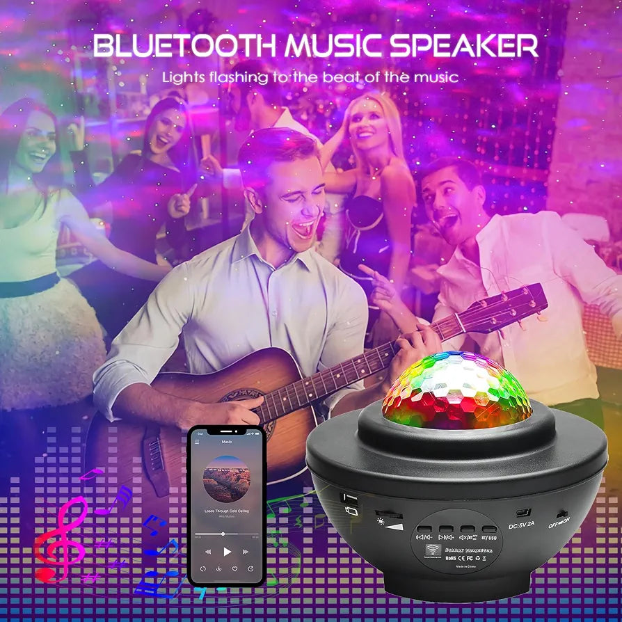 LED Night Light Projector with Bluetooth Speaker &amp; Remote