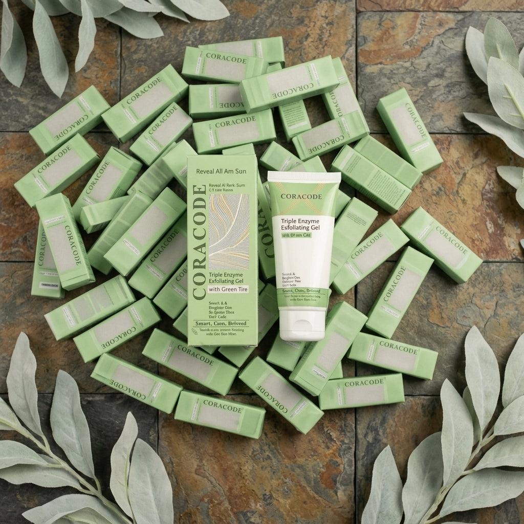 Coracode Triple Enzyme Exfoliating Gel with Green Tea - 100g
