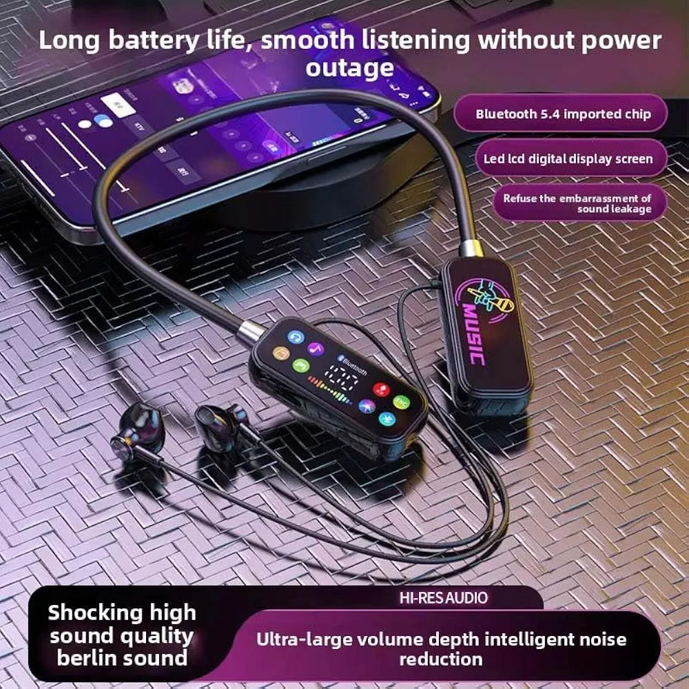Mf Model YG17 Wireless Neckband Earphones With LED Display -