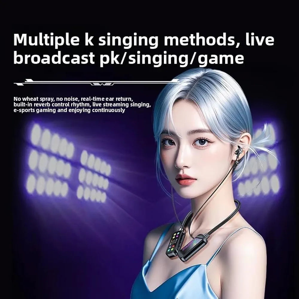 Mf Model YG17 Wireless Neckband Earphones With LED Display -