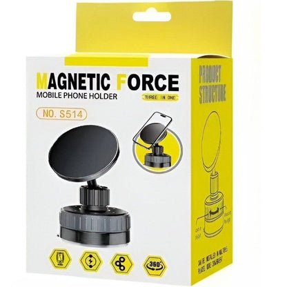 Premium 360° Magnetic Car Phone Mount – Powerful Suction Cup, Foldable