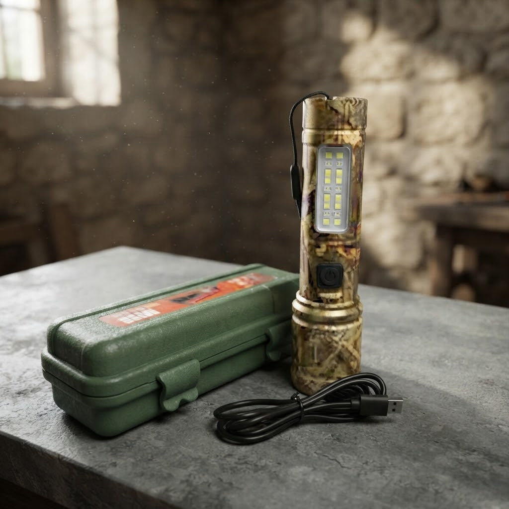 Portable LED Flashlight with Protective Case