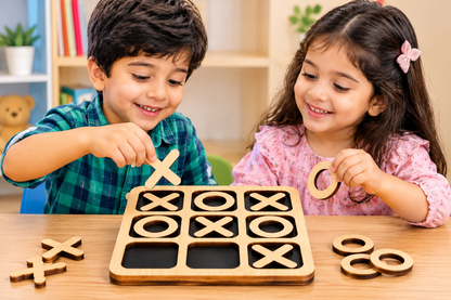 Wooden Tic Tac Toe Game - Educational Toy -