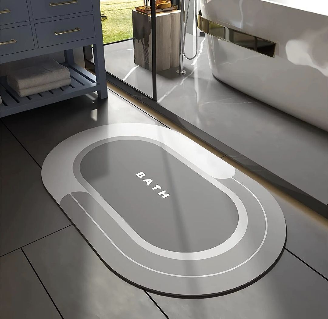 Modern Abstract Marble Design Bathroom Floor Mat